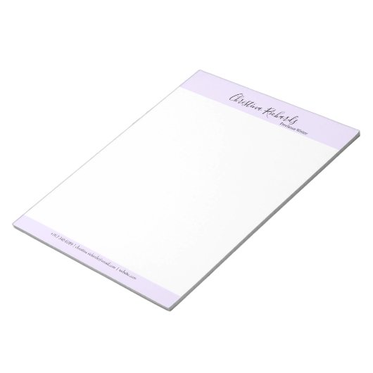 Stilvolle Violet Minimalistisch Notizblock (angewinkelt)