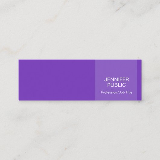 Stilvolle Violet Moderne Berufliche Kreativität Mini Visitenkarte (Vorderseite)