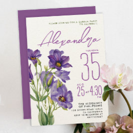 Stilvolle Violettblumen Botanisch Einladung