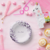 Stilvolle violette Blumen Pappteller (Party)