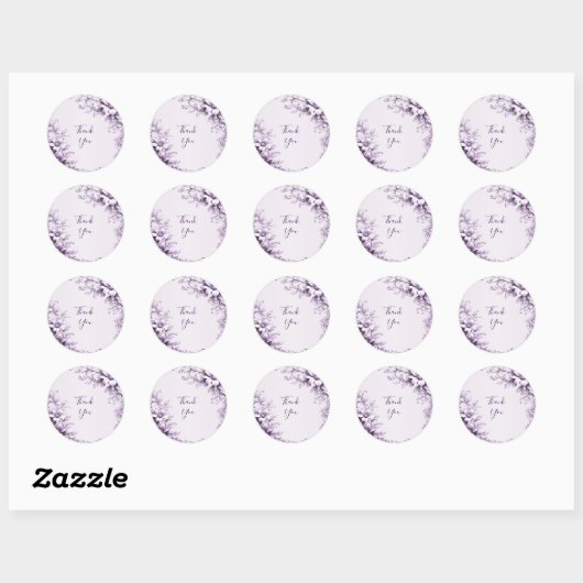 Stilvolle violette Blumen Sticker (Blatt)