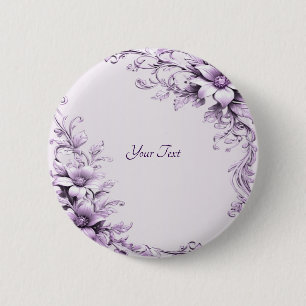 Stilvolle violette Blumen-Taste Button