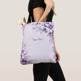 Stilvolle violette Blumen Tote Bag Tasche