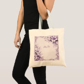 Stilvolle violette Blumen Tote Bag Tragetasche (Vorderseite (Produkt))