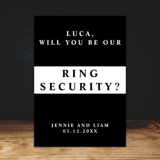 Stilvolle Visitenkarte für den Hochzeitsring Karte