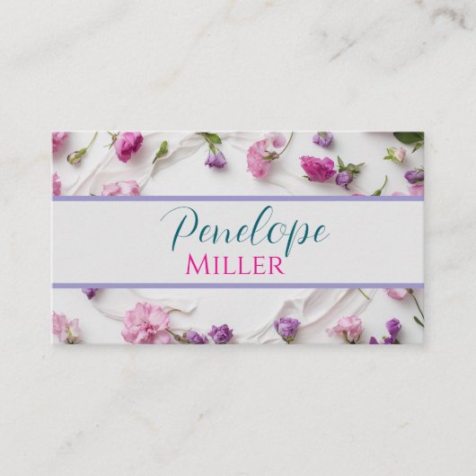 stilvolle Visitenkarte mit Blume (Vorderseite)