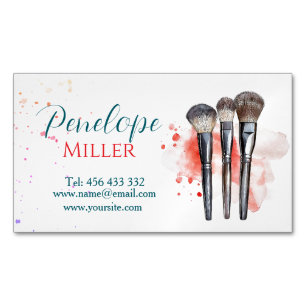stilvolle Visitenkarte mit Pinsel zum Make-up Magnetische Visitenkarte
