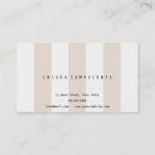 Stilvolle Visitenkarte mit Weiß und Sandstreifen (Rückseite)