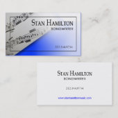 Stilvolle Visitenkarte - Texter und Komponist (Vorne/Hinten)