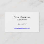 Stilvolle Visitenkarte - Texter und Komponist (Rückseite)