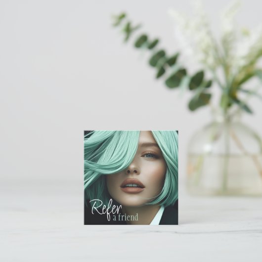 Stilvolle Visitenkarten für Haarstylisten Quadratische Visitenkarte (Stehend Vorderseite)