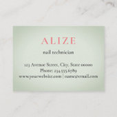 Stilvolle Visitenkarten-Nageltechniker, Schönheits Visitenkarte (Rückseite)