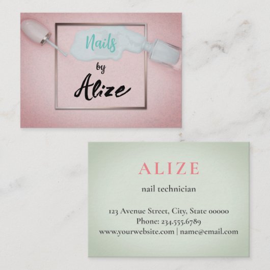 Stilvolle Visitenkarten-Nageltechniker, Schönheits Visitenkarte (Vorne/Hinten)