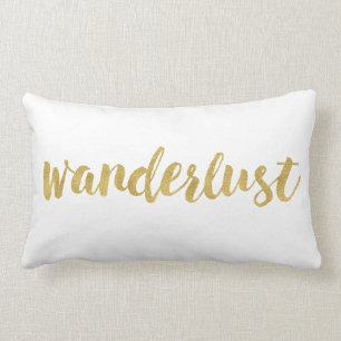 Stilvolle Wanderlust in Gold dekorativ Lendenkissen