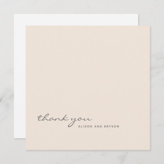 Stilvolle, warme Peach Solid Color Dankeschön Kart (Vorne/Hinten)