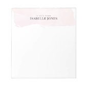 Stilvolle Wasserfarbe Rosa Notizblock (Vorderseite)