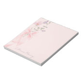 Stilvolle Wasserfarben Floral Trendy Elegante Rosa Notizblock (Rotiert)