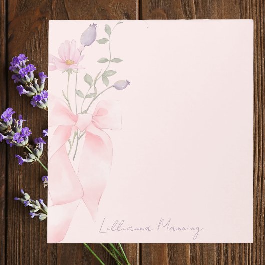 Stilvolle Wasserfarben Floral Trendy Elegante Rosa Notizblock