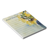 Stilvolle Wasserfarben Sonnenblumen Ein Hinweis vo Notizblock (angewinkelt)