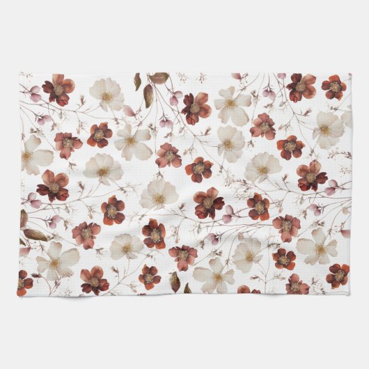 Stilvolle Wasserfarbenflora Geschirrtuch (Horizontal)