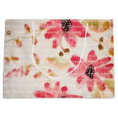 Stilvolle Wasserfarbenflora Große Geschenktüte (Vorderseite)