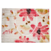 Stilvolle Wasserfarbenflora Große Geschenktüte (Rückseite)