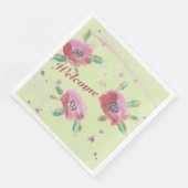 Stilvolle Wasserfarbenflora Serviette (Ecke)