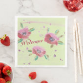 Stilvolle Wasserfarbenflora Serviette (Beispiel)