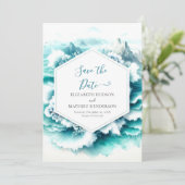 Stilvolle Wasserfarbenhochzeit Save The Date (Stehend Vorderseite)