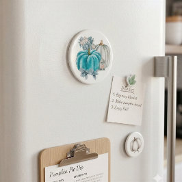 Stilvolle Wasserfarbenkürbis Blaurosa Herbst Magnet