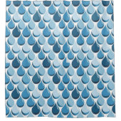 Stilvolle Wassertropfen Blau und Weiß Duschvorhang (Vorderseite)