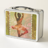 Stilvolle Watercolor Ballerina Metall Brotdose (Rückseite)