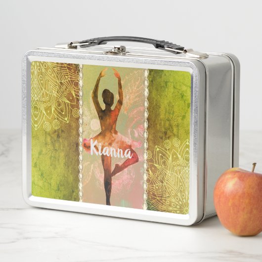 Stilvolle Watercolor Ballerina Metall Brotdose (Beispiel)