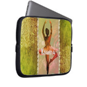 Stilvolle Watercolor Ballerina Personalisiert Laptopschutzhülle (Vorne Rechts)