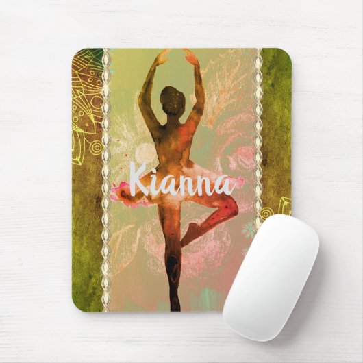 Stilvolle Watercolor Ballerina Personalisiert Mousepad (Mit Mouse)