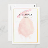 Stilvolle Watercolor-Baumwolle Süßigkeiten Geburts Postkarte (Vorne/Hinten)