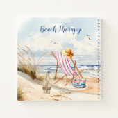 Stilvolle Watercolor Beach Ocean Monogram Notizblock (Rückseite)