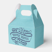 Stilvolle Watercolor Blue Baby Dusche Windelwanne Geschenkschachtel (Rückseite)