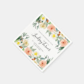 Stilvolle Watercolor Blume Abschluss Serviette (Ecke)