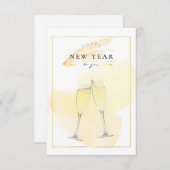 Stilvolle Watercolor Champagner Brillen Neujahr Po (Vorne/Hinten)