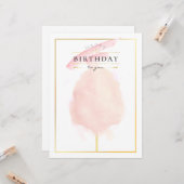 Stilvolle Watercolor Cotton Candy Birthday Postcar Karte (Vorderseite/Rückseite Beispiel)
