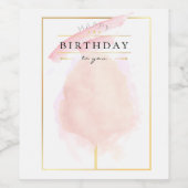 Stilvolle Watercolor Cotton Candy Birthday Weinetikett (Einzelnes Label)
