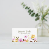 Stilvolle Watercolor Floral Personalisiert Visitenkarte (Stehend Vorderseite)