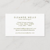 Stilvolle Watercolor Floral Personalisiert Visitenkarte (Rückseite)