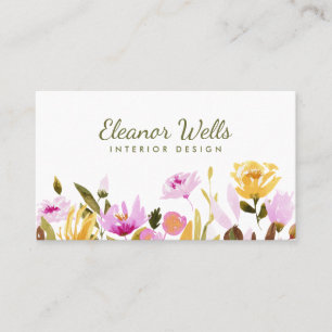 Stilvolle Watercolor Floral Personalisiert Visitenkarte