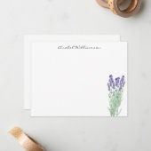Stilvolle Watercolor Lavendel Botanical Personalis Mitteilungskarte (Vorderseite/Rückseite Beispiel)
