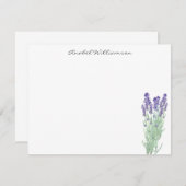 Stilvolle Watercolor Lavendel Botanical Personalis Mitteilungskarte (Vorne/Hinten)
