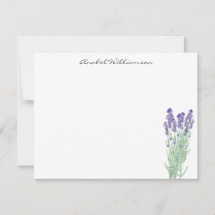 Stilvolle Watercolor Lavendel Botanical Personalis Mitteilungskarte