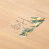 Stilvolle Watercolor Lemons Acryleinladungen (Ablage )