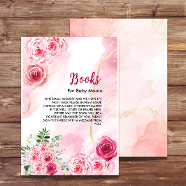 Stilvolle Watercolor Rosa Rosenbücher für Baby-Spr Begleitkarte